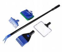 Zestaw Narzędzi Do Czyszczenia Akwarium 5w1 Siatka Czyścik Szczypce Grabie