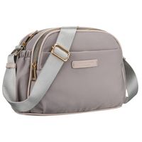 nylonowa listonoszka damska w szarym kolorze, zamykana suwakiemn