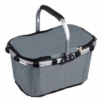 2X SKŁADANY KOSZYK TERMICZNY PIKNIKOWY NA ZAKUPY PLAŻĘ Z 1 UCHWYT SZARY