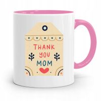Kubek Różowy Prezent Dla Mamy Thank You Mom Z Nadrukiem Ze Zdjęciem
