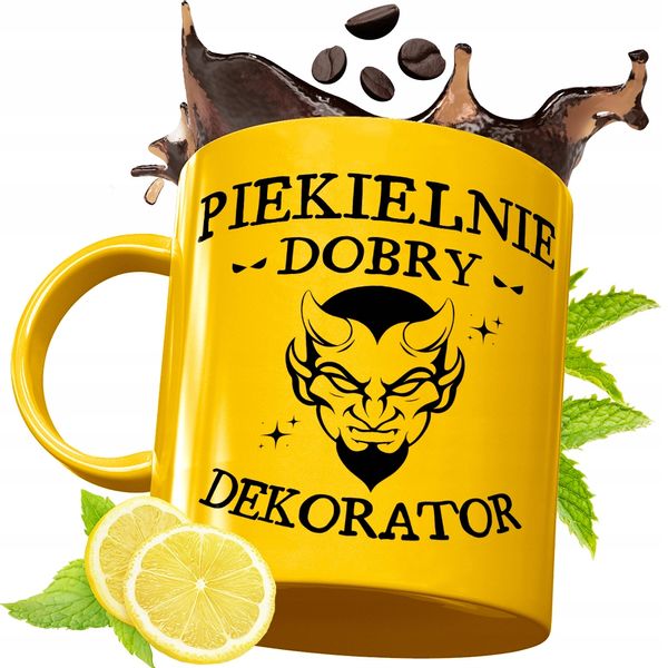 Złoty Kubek Premium Dla Dekoratora Prezent Z Nadrukiem Ze Zdjęciem zdjęcie 1