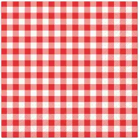serwetki 2-war. gingham red 25x25cm 100 szt.