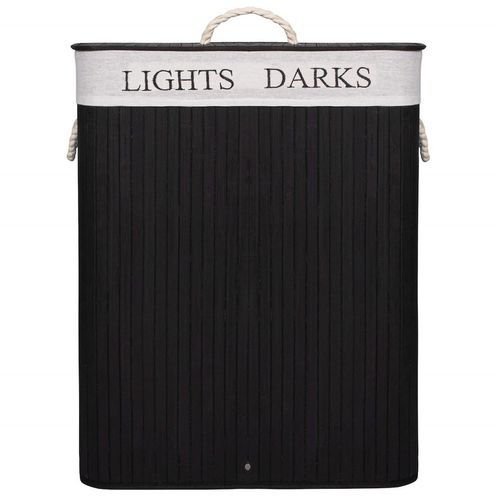 KOSZ BAMBUSOWY NA PRANIE BIELIZNĘ DWUKOMOROWY Z POKRYWĄ POJEMNIK DUŻY 100L na Arena.pl