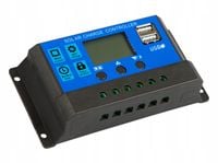 REGULATOR ŁADOWANIA LCD PANEL 12V 24V 2X USB KONTROLER SOLARNY 100A