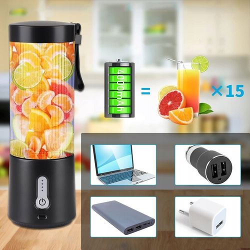 Blender do Koktajli 450ml z 6 Nierdzewnymi Żmijkami i 2000mAh Baterią na Arena.pl