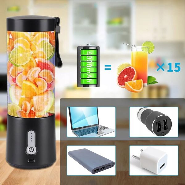 Blender do Koktajli 450ml z 6 Nierdzewnymi Żmijkami i 2000mAh Baterią zdjęcie 9