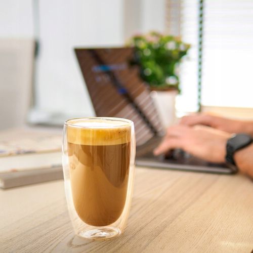 Kubek szklanka termiczna 450ml do kawy napojów Wessper 450ml podwójne dno na Arena.pl