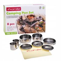 ZESTAW TURYSTYCZNY GARNKI NACZYNIA KEMPINGOWE BIWAK KEMPING PIKNIK KAMILLE