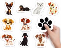 NAKLEJKI NA ZESZYT NALEPKA Z POSTACIAMI PSY PIESEK ZWIERZE WZORY 10SZT