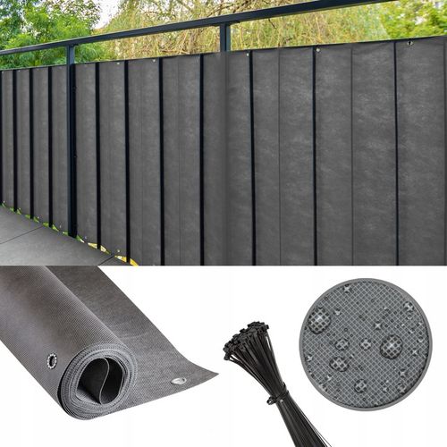 OSŁONA BALKONOWA 0,9X5M MATA NA BALKON TARAS OGRODZENIE PŁOT +UV 98% na Arena.pl