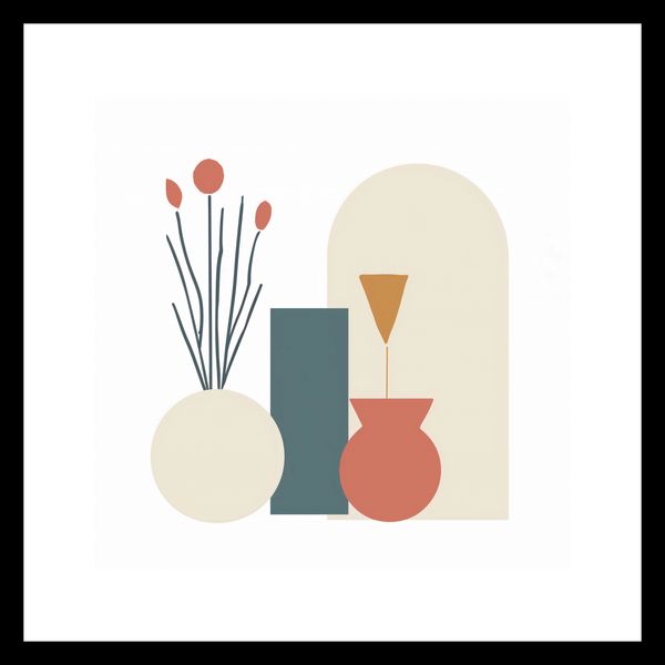 Plakat 30x30cm Kremowe Wazony zdjęcie 3