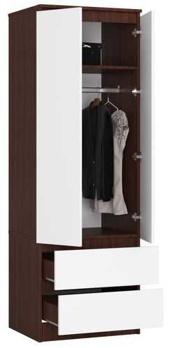 SZAFA STAR S 60 cm 2 DRZWI 2 SZUFLADY WENGE / BIAŁA na Arena.pl