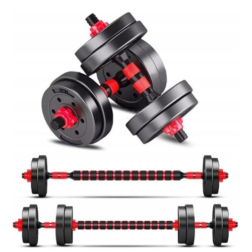 HANTLE ZESTAW HANTLI REGULOWANYCH DO ĆWICZEŃ 10 kg 2 X 5 kg + SZTANGA na Arena.pl