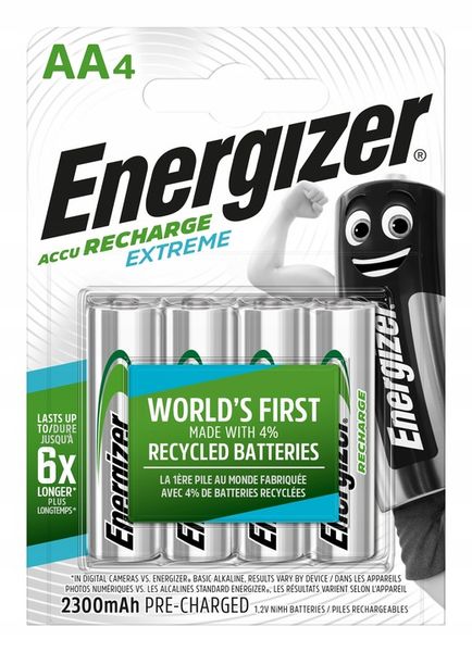 4 x akumulator Energizer 2300mAh AA HR6 EXTREME zdjęcie 1