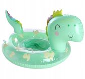 Dmuchane Koło do Pływania dla Dzieci 6m+ Zielone Siedzisko PVC Bezpieczne