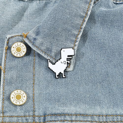 Przypinka Broszka Tyrannosaurus Rex Pixel Retro Dino T - Rex The Game Pin na Arena.pl