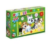 puzzle 60el.  pieski kwiatki