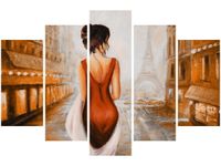 OBRAZ PARIS WALK WIEŻA EIFFA KOBIETA KOLORY