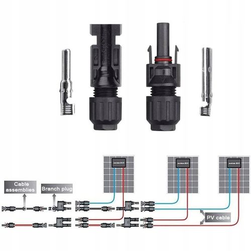 10 X MC4 KONEKTOR ZŁĄCZE SOLARNE WTYCZKA WTYK MC4 PV -+ PANEL SOLARNY IP67 na Arena.pl