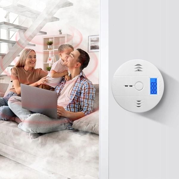 2x CZUJNIK CZADU CO GAZU CERTYFIKOWANY DETEKTOR TLENKU WĘGLA ALARM 85dB LCD zdjęcie 6