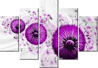 105CM 150CM OBRAZ 5 ELEM FIOLETOWE DMUCHAWCE 4 DRUK