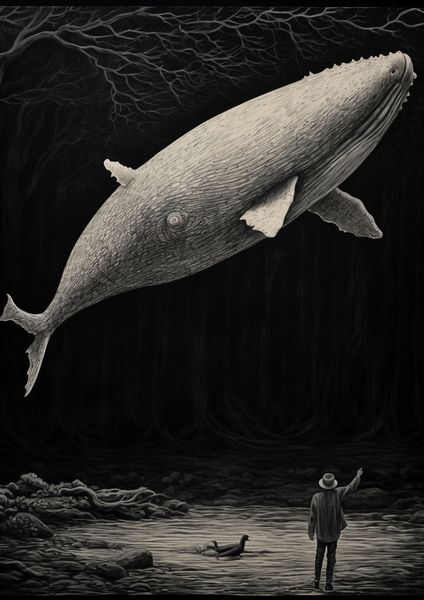 Plakat 21x29,7cm Biały Wieloryb zdjęcie 1
