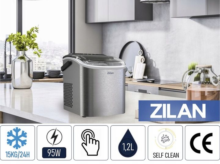 Kostkarka do lodu Zilan ICE MAKER 15KG srebrny/szary 95 W zdjęcie 4