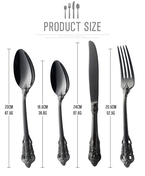 Sztućce - NEW DESIGN -4 Szt - Czarne - HIT zdjęcie 1