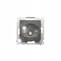 GNIAZDO ANTENOWE R-TV-DATA 10dB SATELITARNE SIMON 54 DAD.01/49 CZARNY MAT
