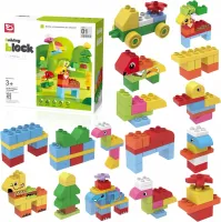 ZESTAW KLOCKI KONSTRUKCYJNE ZWIERZĘTA 102 EL. KREATYWNE ZABAWKA DLA DZIECI