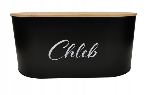 CHLEBAK POJEMNIK NA PIECZYWO Z POKRYWĄ DESKĄ DO KROJENIA CZARNY CH01 na Arena.pl