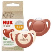 NUK Smoczek uspokajający anatomiczny silikonowy 0-6m NATURE TERAKOTA 2szt.