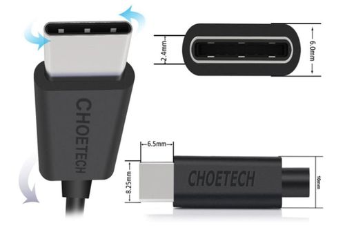 Kabel Choetech usb - usb-c typ C 2.0 2m czarny na Arena.pl