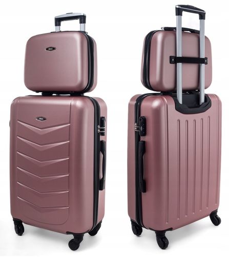 ZESTAW 2w1 MAŁA WALIZKA PODRÓŻNA L + KUFEREK KOSMETYCZKA RGL kabinówka na Arena.pl