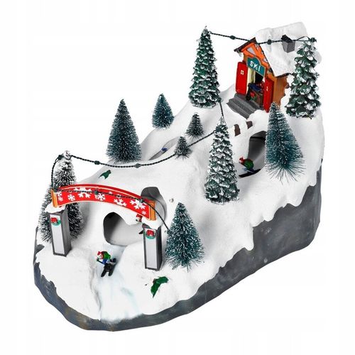 Świąteczna wioska ze stokiem narciarskim 25,5cm na Arena.pl