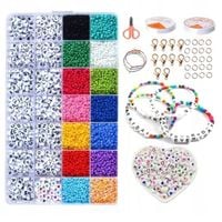 ZESTAW KORALIKÓW DO ROBIENIA BIŻUTERII BRANSOLETEK NASZYJNIKÓW DIY