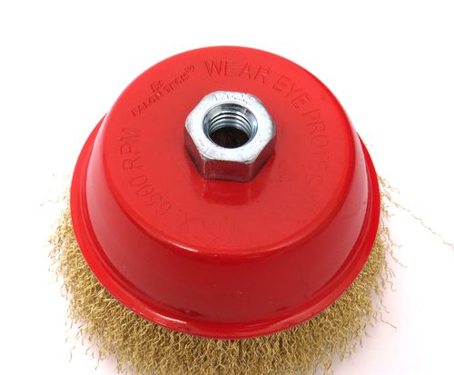 SZCZOTKA DRUCIANA 125mm M14 MOSIĄDZOWANA CZOŁOWA na Arena.pl