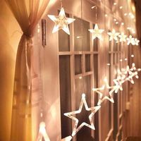GWIAZDY WISZĄCE LAMPKI CHOINKOWE KURTYNA SOPLE CIEPŁE