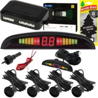 CZUJNIKI PARKOWANIA COFANIA PRZÓD TYŁ ZESTAW PDC 4x SENSOR WYŚWIETLACZ LCD