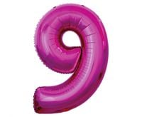 balon foliowy "cyfra 9", różowa, 92 cm      fg-c85r9