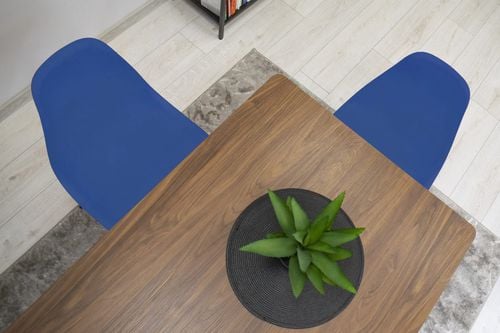 Krzesło niebieskie OSAKA plastik do kuchni jadalni nogi czarne x3 szt. na Arena.pl