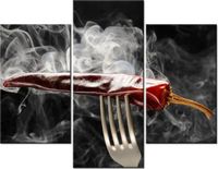 70 90CM OBRAZ 3 ELEM GORĄCA PAPRYCZKA CHILI ŚCIENNY PŁÓTNO