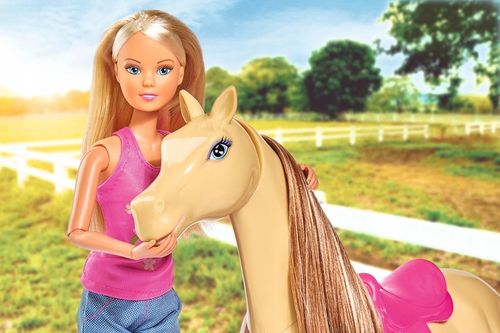 DUŻY ZESTAW LALKA STEFFI DŻOKIEJKA KOŃ PORUSZAJĄCY GŁOWĄ JAZDA KONNA AKCES. na Arena.pl