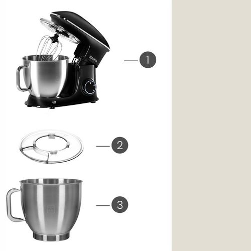 ROBOT KUCHENNY PLANETARNY MIKSER 6,5L 2200W AKCESORIA Duża Misa Czarny na Arena.pl