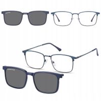 2w1 MĘSKIE okulary Oprawki Korekcyjne z NAKŁADKĄ PRZECIWSŁONECZNĄ na magnes