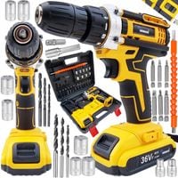 WIERTARKO WKRĘTARKA AKUMULATOROWA WALIZKA NASADKI BITY LED WALIZKA 2AKU 36V