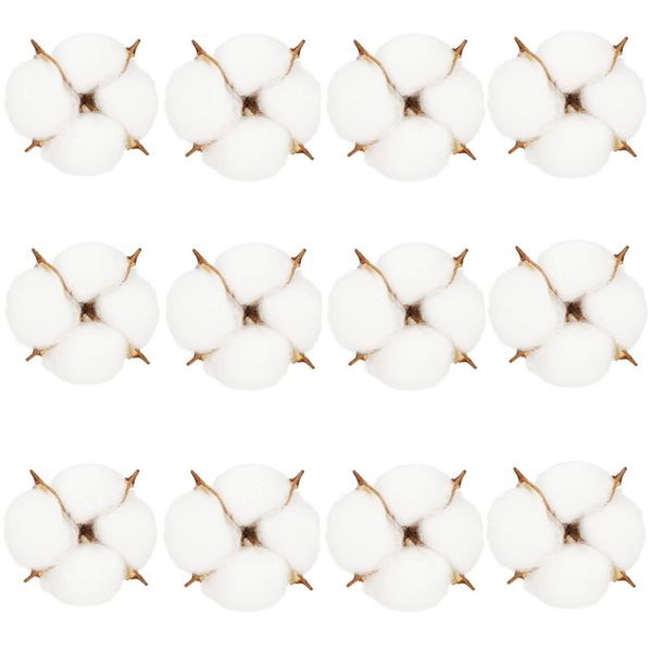 Sztuczna bawełna 12 szt. ozdoby świąteczne na druciku dekoracja do stroika zdjęcie 1