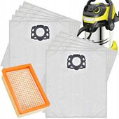 10x Worki do odkurzacza KARCHER WD4 WD5 WD6 MV4 MV5 MV6 V25 V30 V20 + Filtr