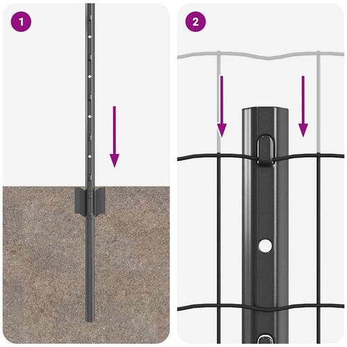 Ogrodzenie z słupkami Szary 0.4 x 50 m Stal na Arena.pl
