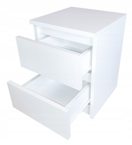 Szafka nocna, dwie szuflady stolik nocny, biała, salon sypialnia biuro na Arena.pl